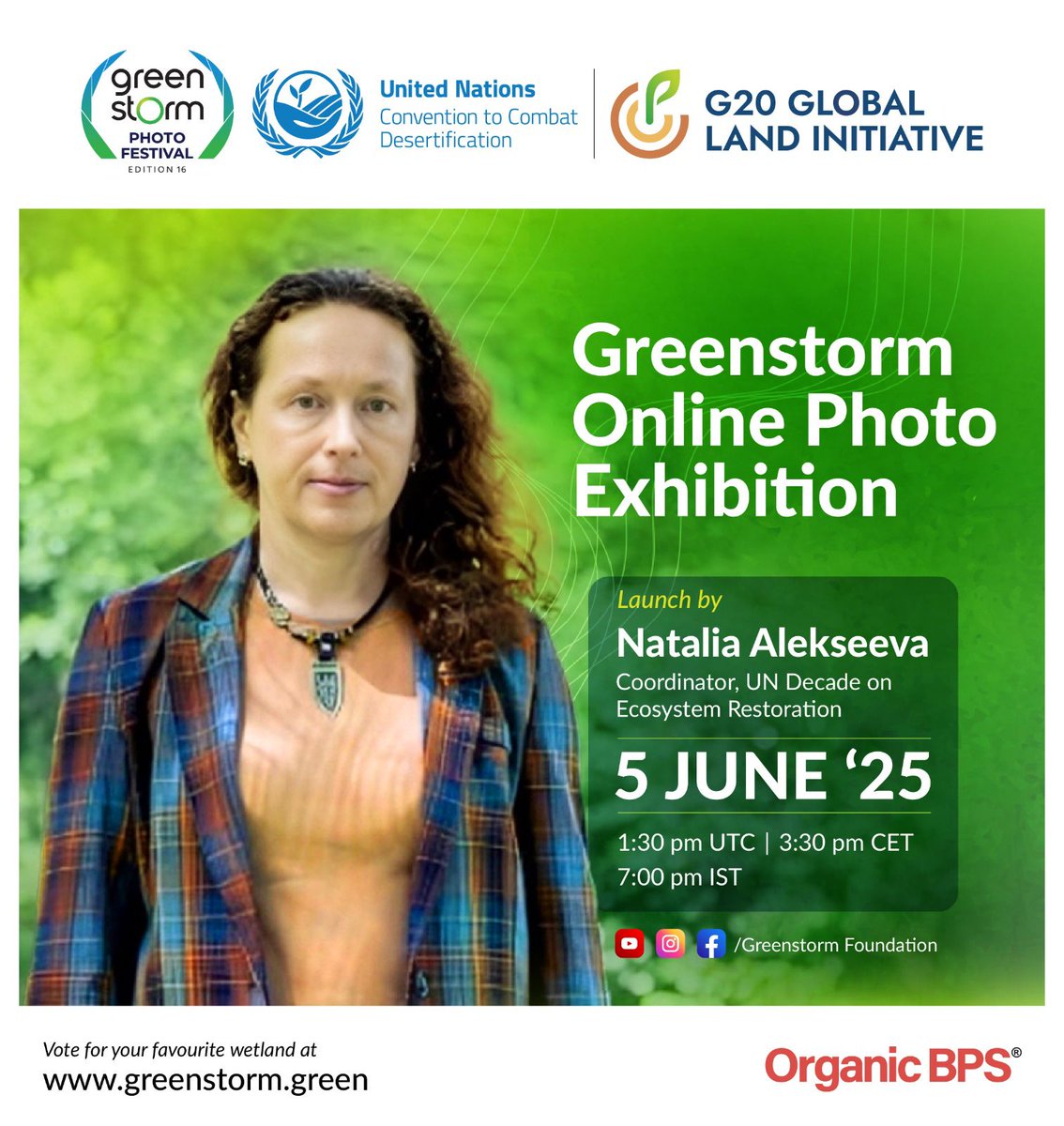 organicbps's tweet photo. #WorldEnvironmentDay
Join us tonight (5 June, 7 PM IST) for the 16th #GreenstormPhotoFestival launch, an ode to our planet's wetlands.
 
📺 Watch live: https://t.co/qQUv6k2WUc
🗳️ VOTE: https://t.co/nJYU62Jcol
Celebrate wetlands! Vote until 30 June.

#ClimateAction #VoteNow #UN https://t.co/Zt6mftB5RF