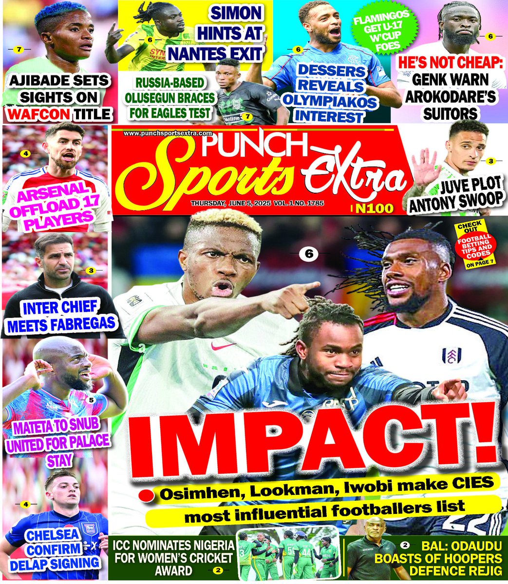 05 JUNE 2025 HEADLINES <a href="/CoverpagesNg/">Cover Pages</a>