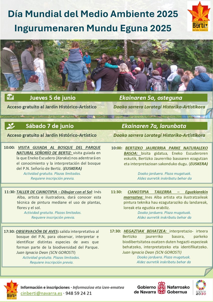 #DiaMundialDelMedioAmbiente 
Actividades en en Parque Natural de Bertiz.

#IngurumenarenMunduEguna
Bertizko Parke Naturaleko jarduerak.