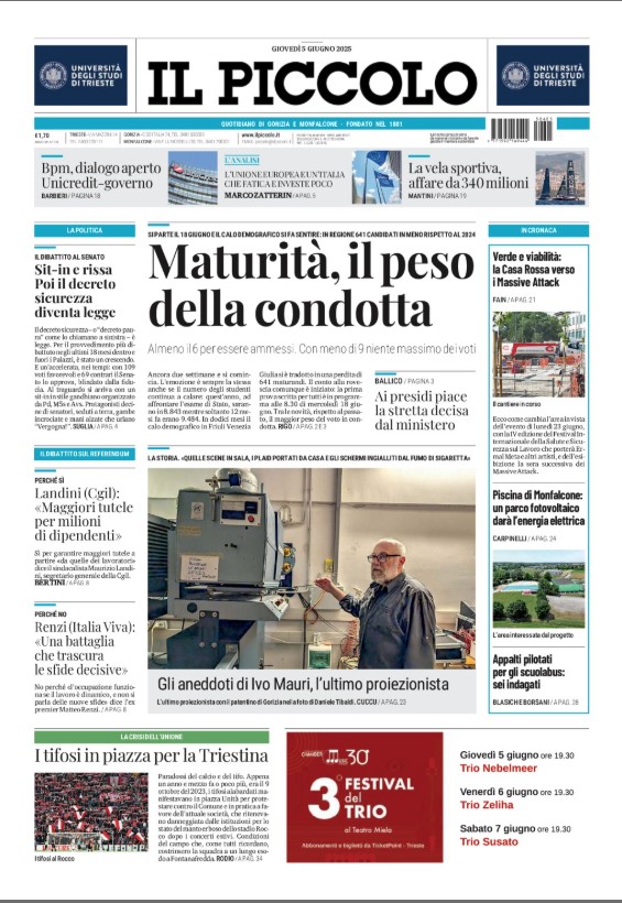 Buongiorno a tutti. Ecco la #primapagina delle edizioni di #Trieste e di #Gorizia #Monfalcone. Buona lettura!