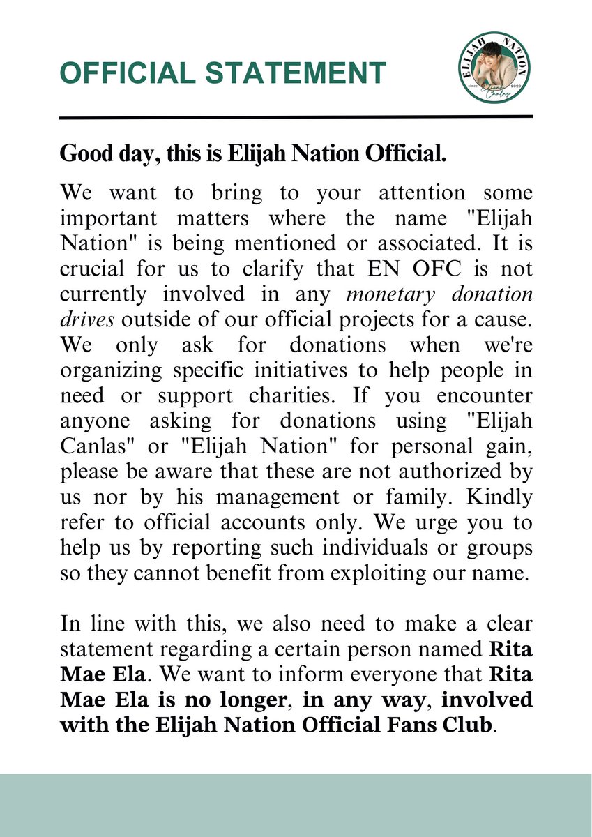 elijahnationofc's tweet photo. Important Update: Elijah Nation's Official statement regarding certain matters. Read our full message for important clarifications. We're setting the record straight.

#ElijahNationOFC https://t.co/E8GDHo0cDw