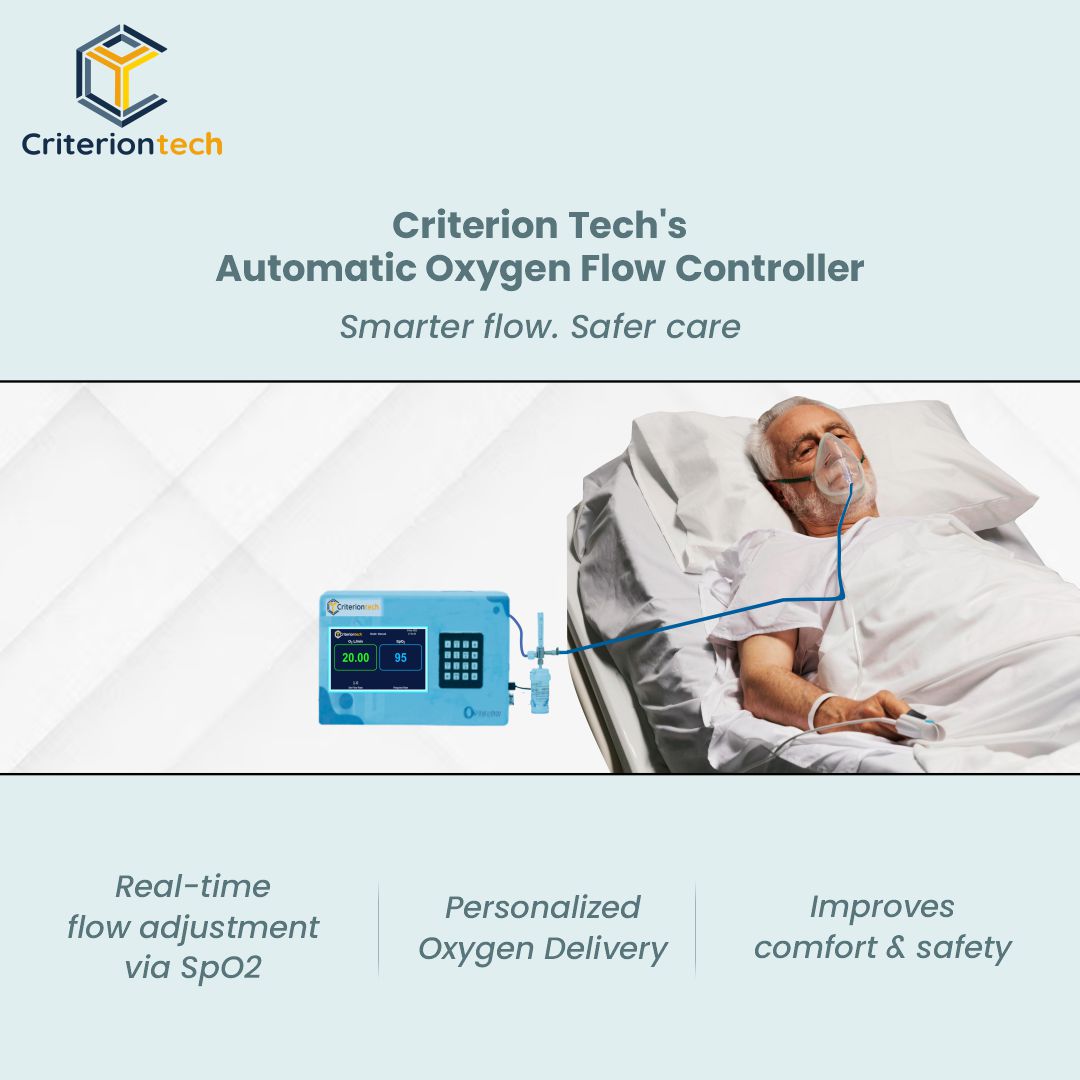 Precise oxygen. Better outcomes. Auto Flow Controller adjusts every breath to perfection
.
Learn more: criteriontechnologies.com/oxygen-flow-co…
.
#OxygenFlowController #SmartHealthcare #PatientSafety #RespiratoryCare #HospitalEquipment #SmartICU #MedicalDevices #criteria4technology #criteriontech