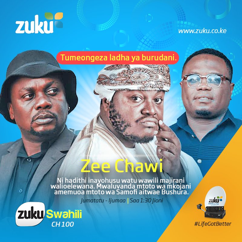 Tumeongeza ladha ya burudani.
Tazama Zee Chawi kila siku ya wiki ndani ya Zuku Swahili pekee. 

#PataChecheZaKusisimua 
#LifeGotBetter