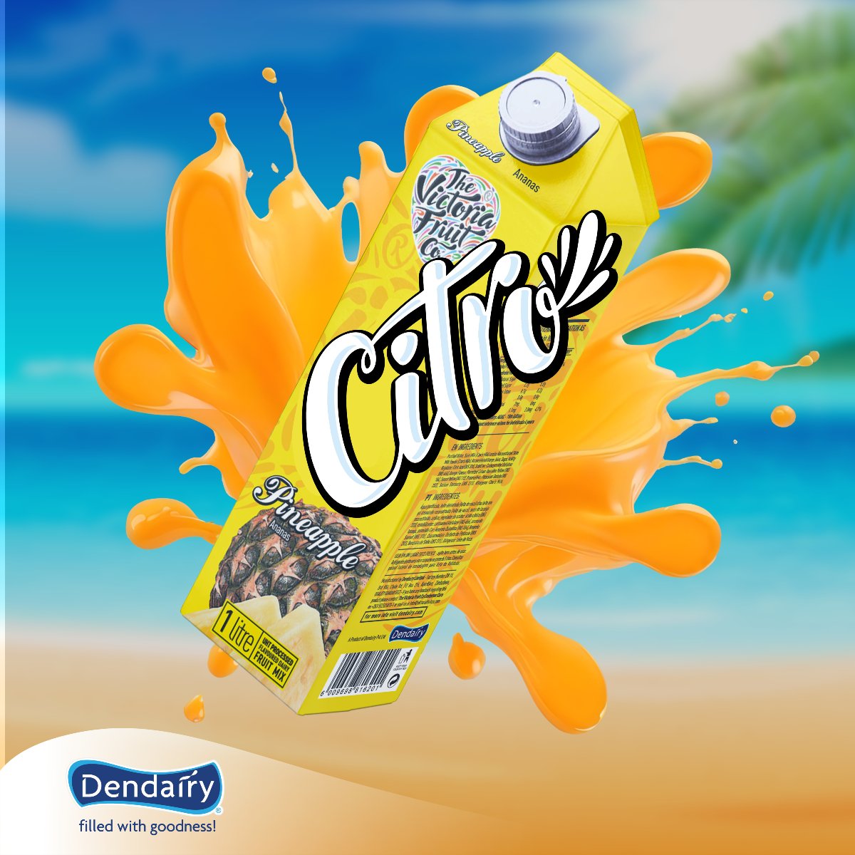 Pineapple punch with a creamy crunch – sip the sunshine!

#Citro #Dendairy