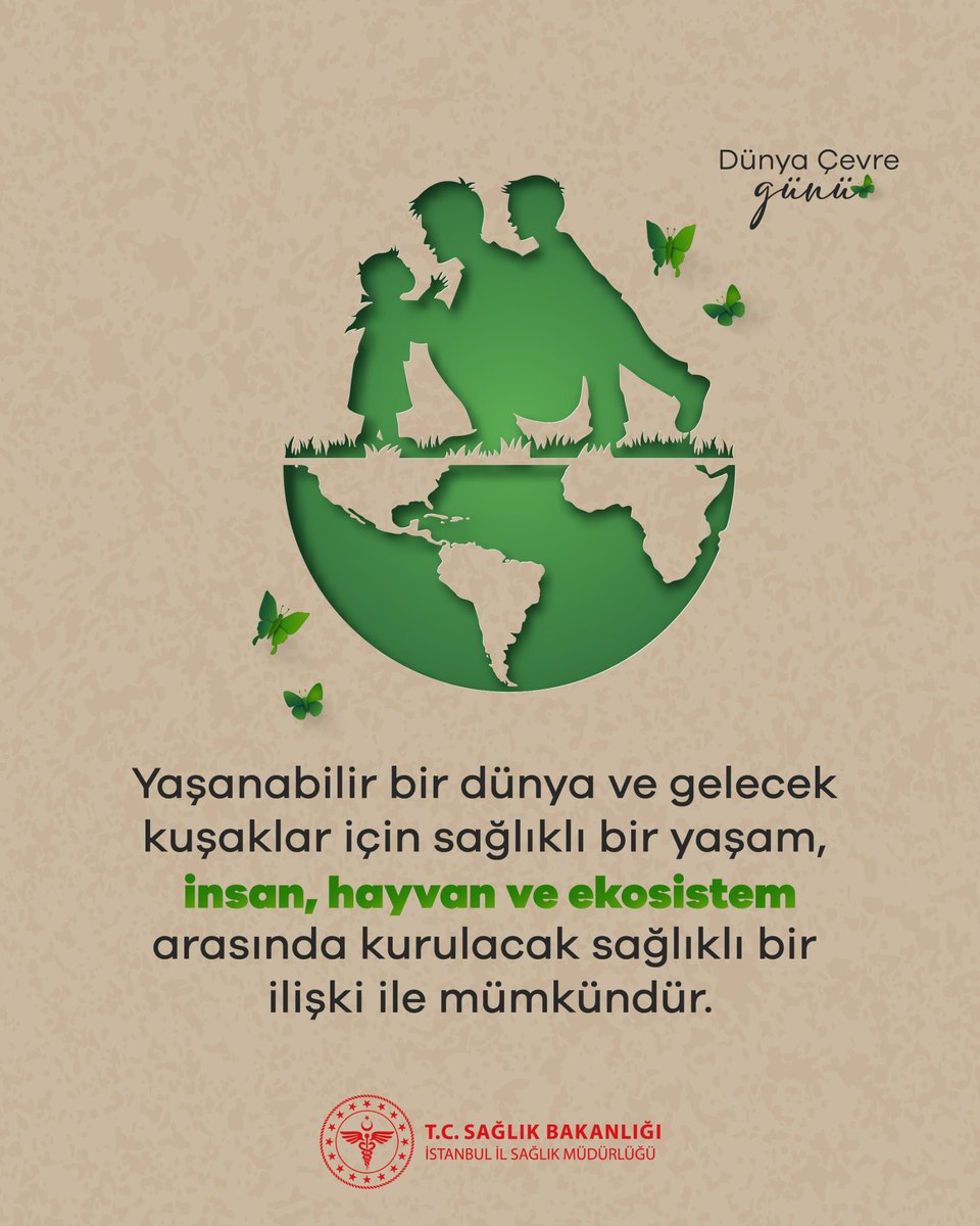 🌍 5 Haziran Dünya Çevre Günü

🌱Temiz bir çevre, sağlıklı bir yaşamın temelidir.

♻️ Yaşanabilir bir dünya ve gelecek kuşaklar için sağlıklı bir yaşam, insan, hayvan ve ekosistem arasında kurulacak sağlıklı bir ilişki ile mümkündür.

#DünyaÇevreGünü