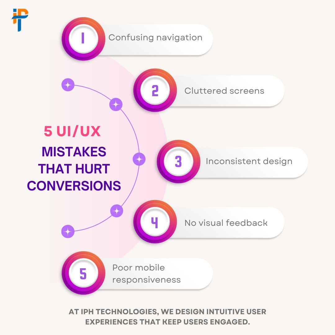 iphtechnologies's tweet image. Great features won’t matter if your app is hard to use.
Here are common UI/UX mistakes to avoid. ⚠️🧩
Visit - iphtechnologies.com/ui-ux-design-d…
#UXMistakes #UIDesignTips #AppDesign #BetterUX #ConversionOptimization #IPHTechnologies