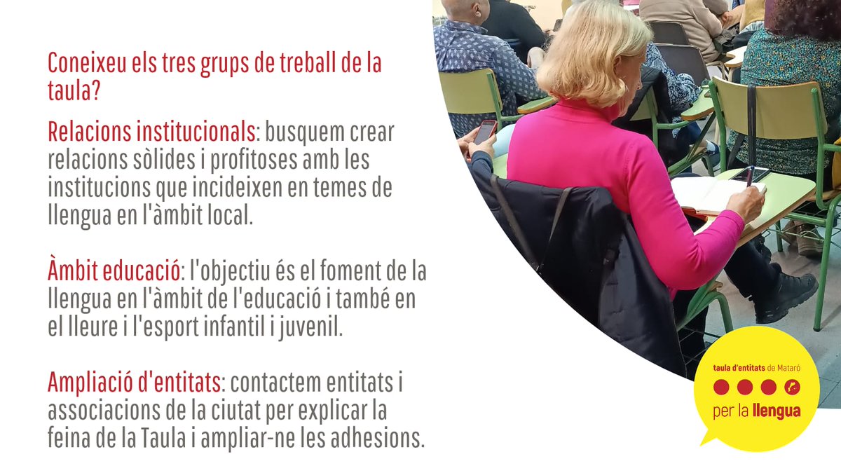 Taula Local d'Entitats per la Llengua de MATARÓ tweet media