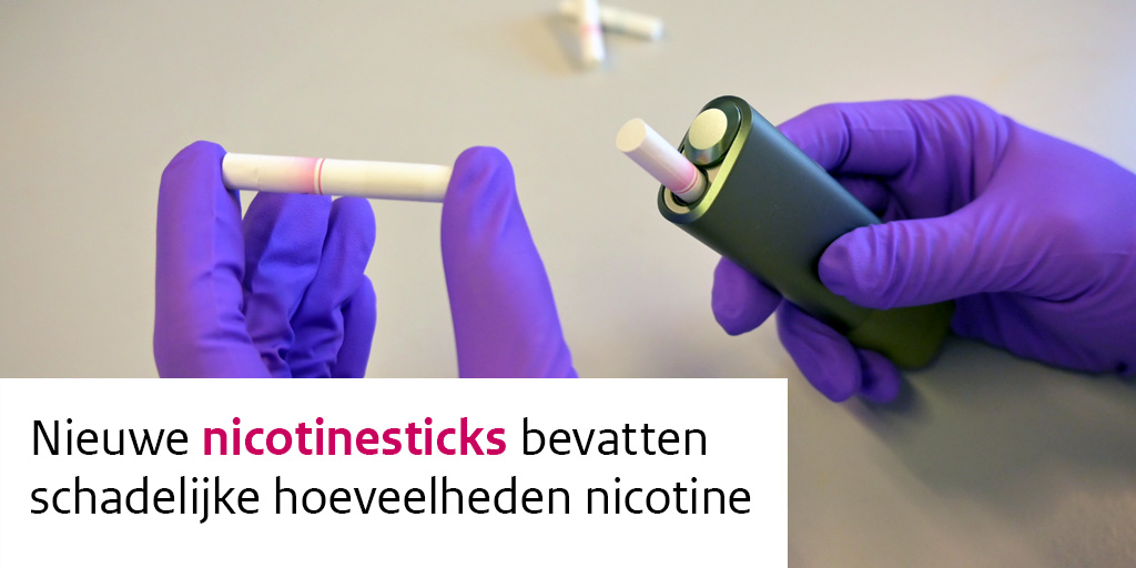 RIVM (@rivm) on Twitter photo De hoeveelheid nicotine in nicotinesticks zonder tabak blijkt 18 tot 25 keer hoger te liggen dan de waarde die we adviseren aan <a href="/MinVWS/">Ministerie van VWS</a>. Boven deze waarde zijn er schadelijke effecten van nicotine te verwachten.
Meer weten? ➡️ rivm.nl/nieuws/nieuwe-…
#nicotinesticks De hoeveelheid nicotine in nicotinesticks zonder tabak blijkt 18 tot 25 keer hoger te liggen dan de waarde die we adviseren aan <a href="/MinVWS/">Ministerie van VWS</a>. Boven deze waarde zijn er schadelijke effecten van nicotine te verwachten.
Meer weten? ➡️ rivm.nl/nieuws/nieuwe-…
#nicotinesticks