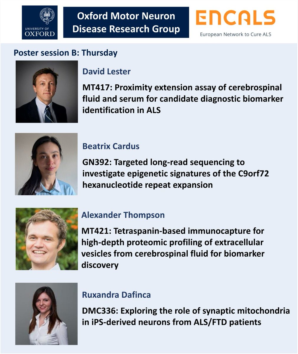 MNDOxford's tweet image. Looking forward to day 2 of #ENCALS2025. Check below for posters from our team this evening!