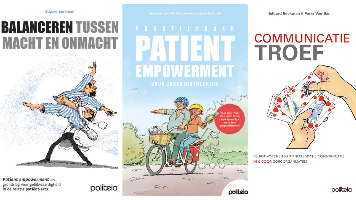 Drie basisboeken over communicatie in de zorg en over #patientempowerment. Info op loom.ly/RrmQIgo  #Samenaanhetstuur #gezondheidszorg