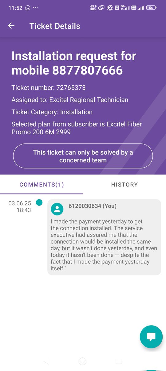 Shekhar25ap's tweet photo. @excitel_rocks 
I made the full payment of ₹3538 for Excitel internet on 2nd June, but no one has responded since. There is no proper customer support, and even after 4 days, the installation has still not been done. I want a full refund of my money. This is a completely fraudu https://t.co/ZnDjHKbuJ2