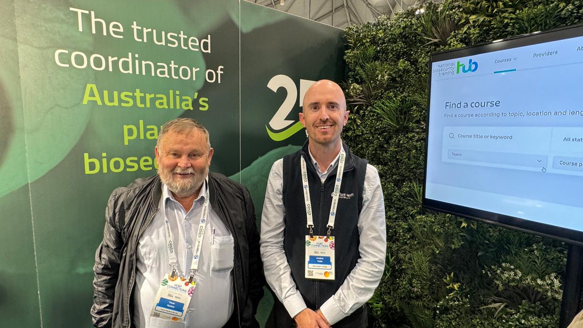 planthealthaust's tweet image. 👋 Great vibes at #HortCon2025 in Brisbane!
PHA is connecting with growers &amp;amp; industry to champion strong plant biosecurity 🌱
Swing by Booth 179, Exhibition Hall 2 if you haven’t yet!
#PlantHealth #BiosecurityMatters
