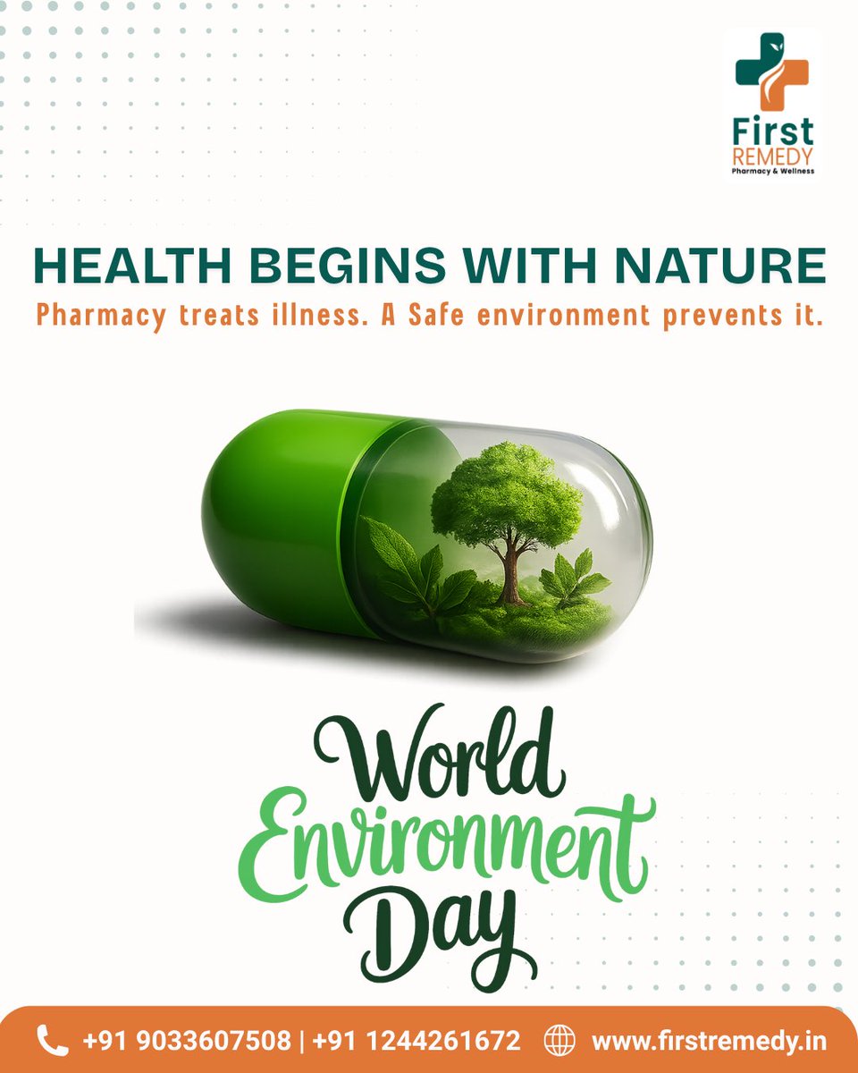 firstremedy1's tweet photo. This #WorldEnvironmentDay, letβs nurture nature as it nurtures us.
#GoGreen, live clean, and embrace eco-friendly healthcare solutions. π±
Free Home Delivery:
π Call Now: +91 9033607508 | +91 1244261672
#firstremedy #EnvironmentDay2025 #WorldEnvironmentDay2025 https://t.co/RzpbOifBPw