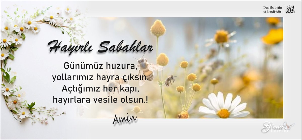 🕊️ Hayırlı Sabahlar 🕊️

Günümüz huzura, yollarımız hayra çıksın, açtığımız her kapı, hayırlara vesile olsun… amin