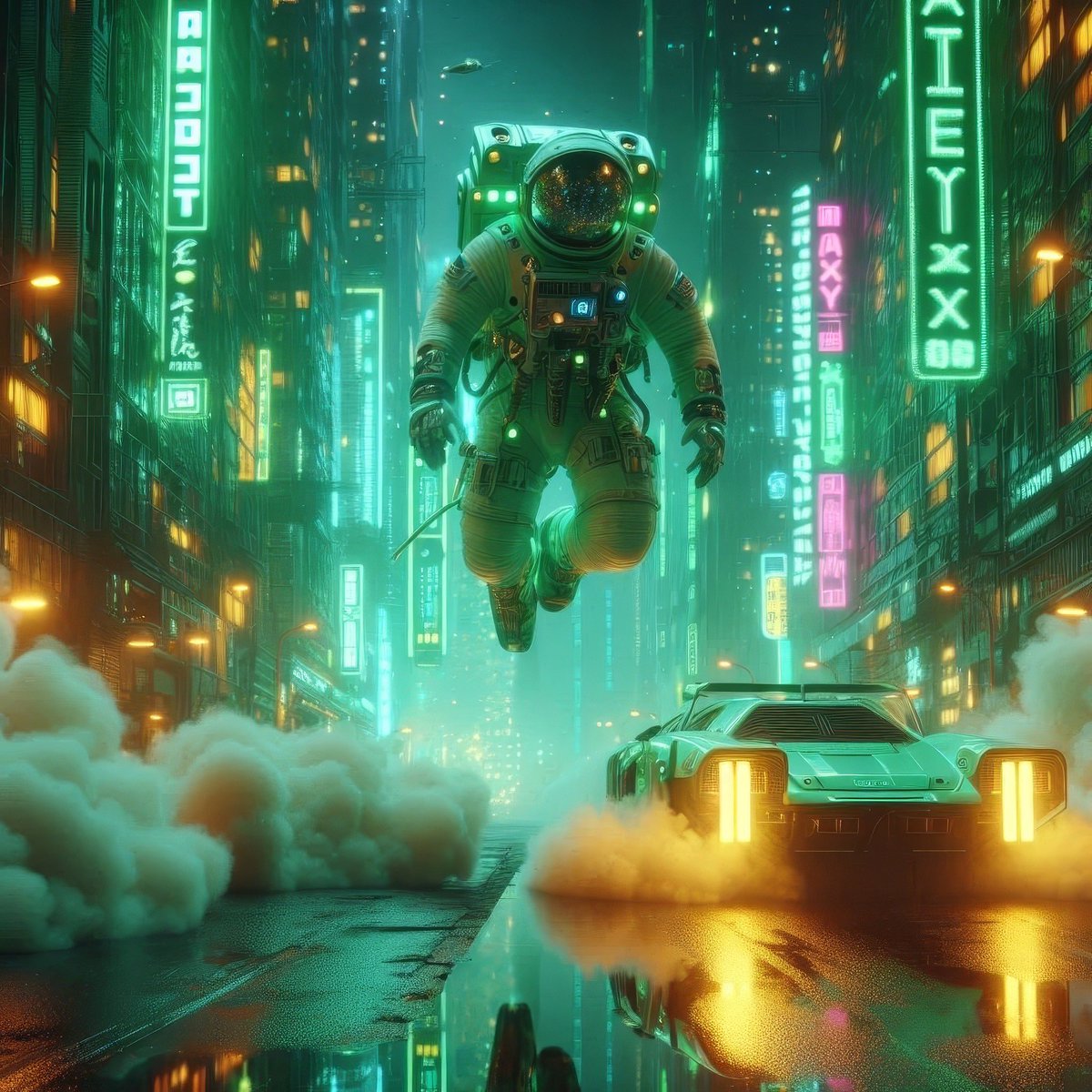 AiKeyXL's tweet photo. GREEN GLOW #Ai #Aiart #Lookandfeel #Mood #Atmoshphere #DIGITAL #NEON #Futurism #RETRO #Styling https://t.co/F2abOAfXq0