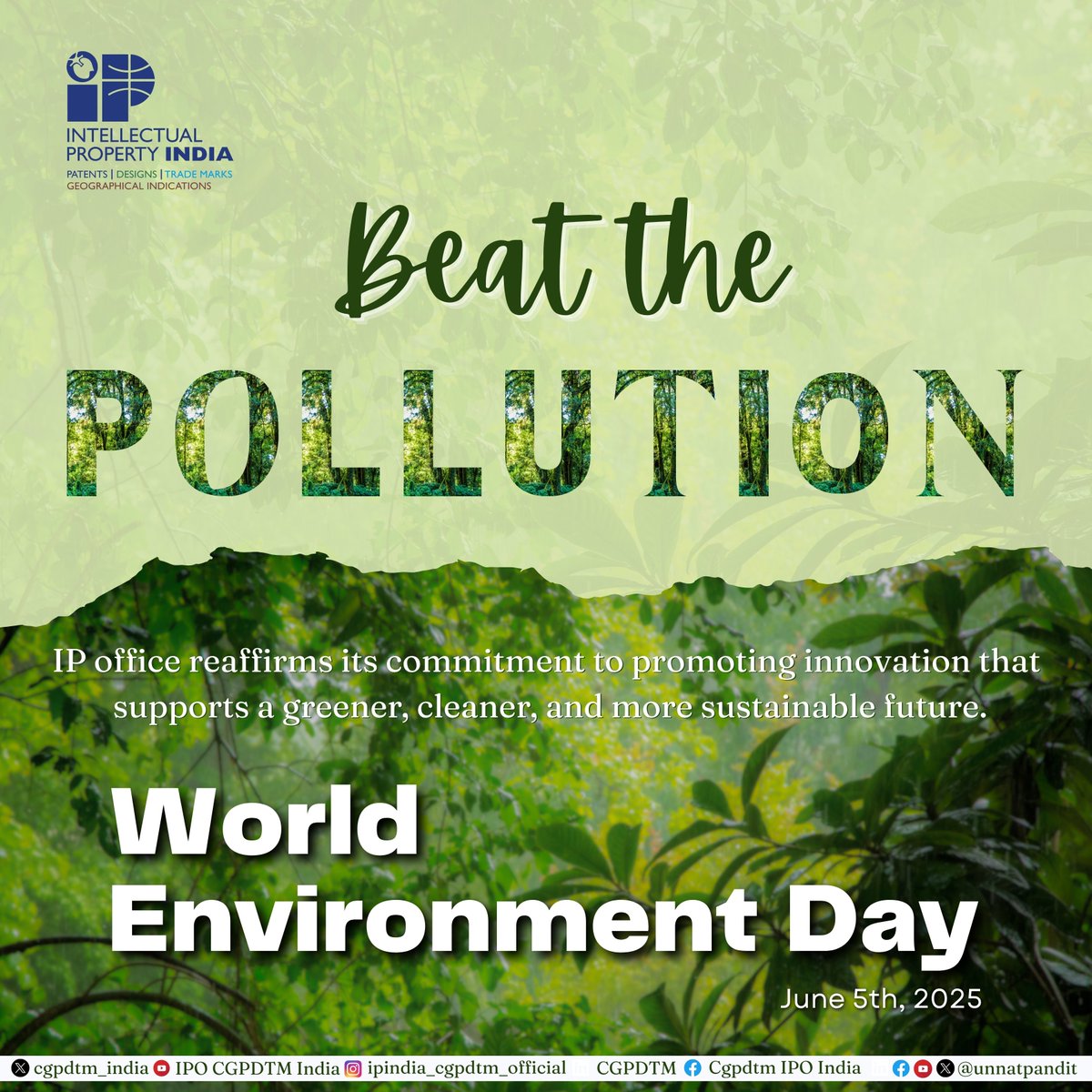 IP office reaffirms its commitment to promoting innovation that supports a greener, cleaner, and more sustainable future.

#WorldEnvironmentDay2025 #WorldEnvironmentDay #ipoffice #BeatPlasticPollution
