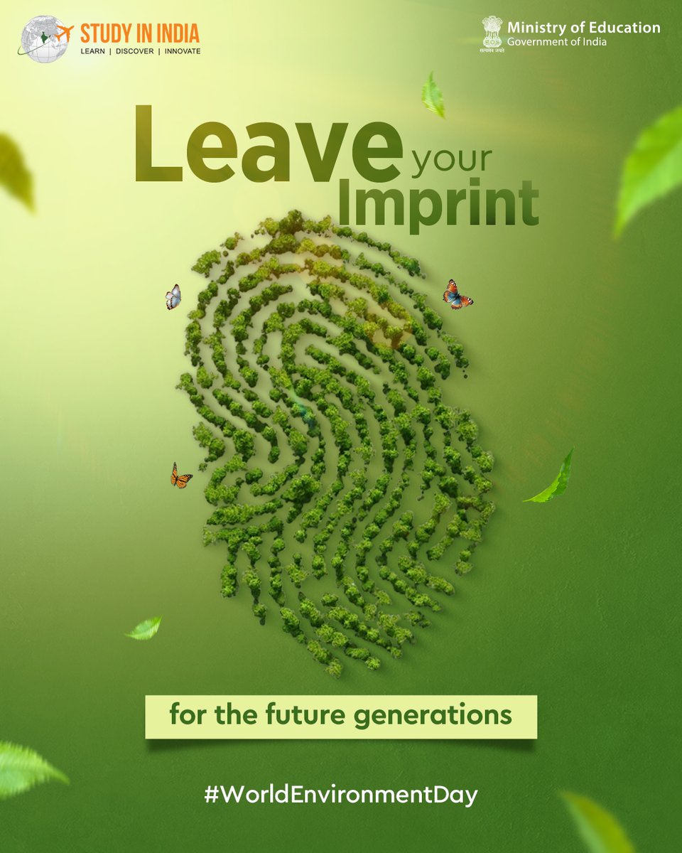 StudyInIndiaGov's tweet photo. Our planet is our responsibility
Leave your unique mark, the one that protects and preserves 🌍

Apply now: https://t.co/y7y1VUU0Kj

#SayYESToStudyInIndia #StudyinIndia #Studyabroad #WorldEnvironmentDay #EnvironmentDay #Indiaeducation #Students #EducationGoals https://t.co/l614PQsNnc