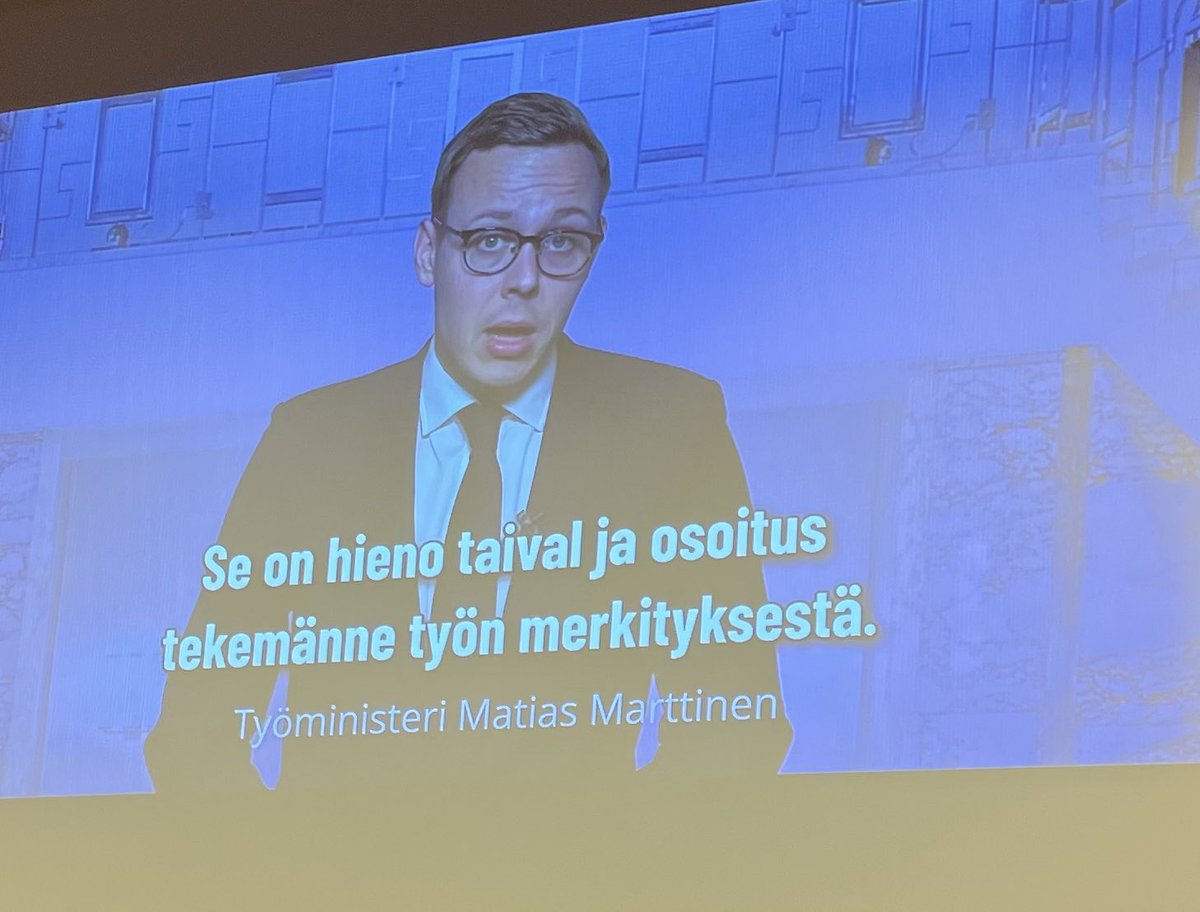 #kuntoutuspäivät käynnistyvät jälleen. Ministeri <a href="/MatiasMarttinen/">Matias Marttinen 🇺🇦</a> onnittelee 80-vuotiasta <a href="/Kuntoutussaatio/">Kuntoutussäätiö</a>’ta. Kiitos avauspuheesta ja onnitteluista! #kuntoutusviikko