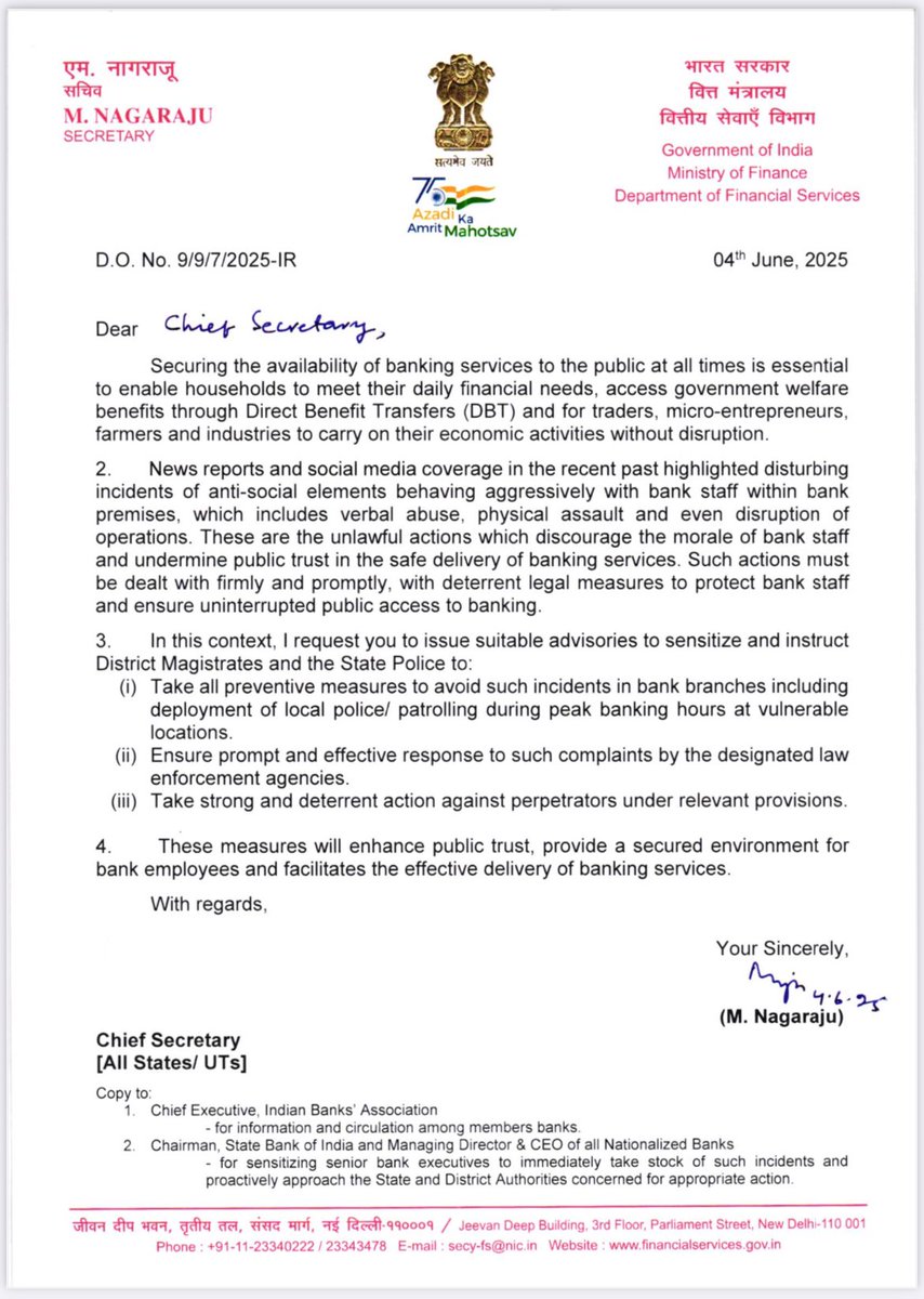 12th Bipartite Wage Settlement (@12thbipartitewa) on Twitter photo Govt directions for safety of bankers Govt directions for safety of bankers