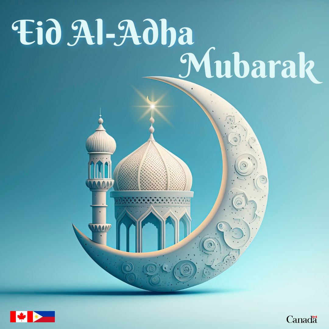 Canada in the Philippines (@canembph) on Twitter photo .<a href="/CanEmbPH/">Canada in the Philippines</a> extends warmest greetings to all our Muslim friends celebrating Eid Al Adha in the Philippines and around the world.
May this blessed occasion bring joy, peace, and prosperity to you and your loved ones.
Eid Mubarak! .<a href="/CanEmbPH/">Canada in the Philippines</a> extends warmest greetings to all our Muslim friends celebrating Eid Al Adha in the Philippines and around the world.
May this blessed occasion bring joy, peace, and prosperity to you and your loved ones.
Eid Mubarak!