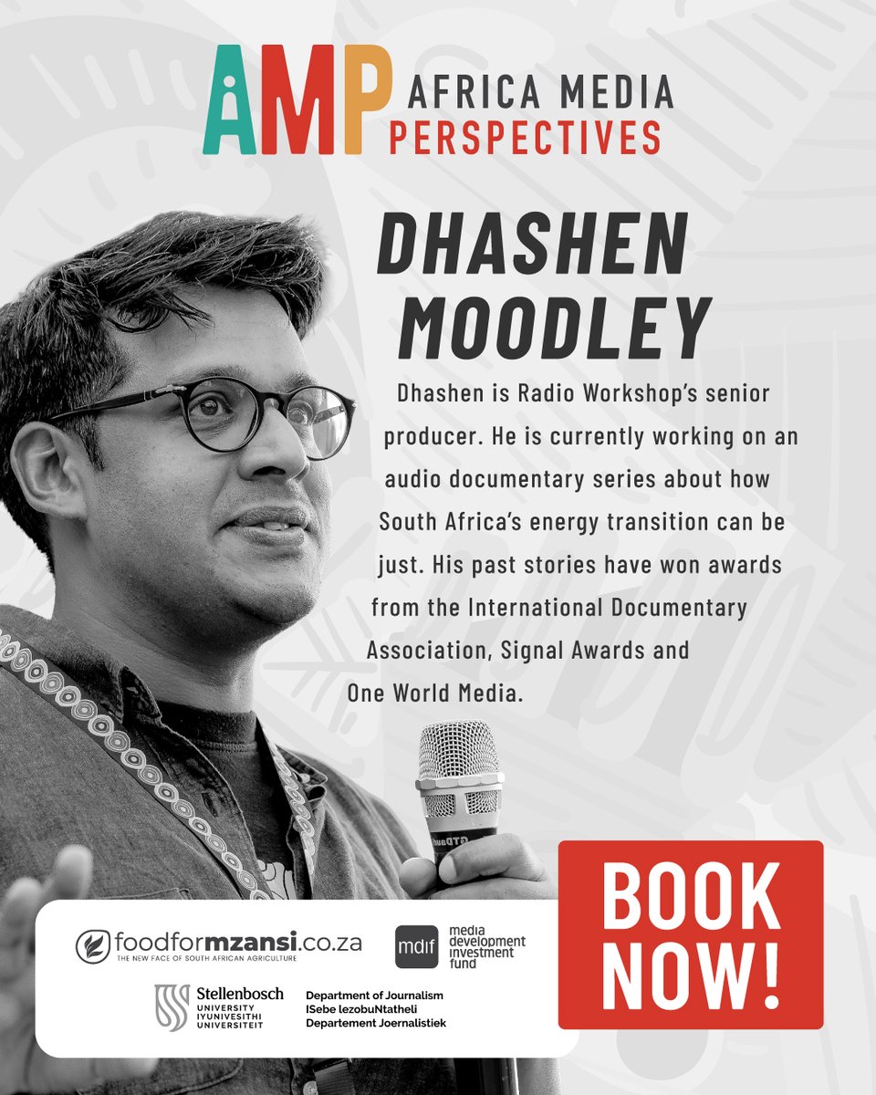 Connect with global influence and pioneering African media minds at #AMP25, coming on 2 &amp; 3 July 🌍🗞️

We are pleased to announce Dhashen Moodley, Radio Workshop senior producer, will be joining us as a speaker this year! 
🎟️ Get your ticket now: africamediaperspectives.com/product/amp-20…