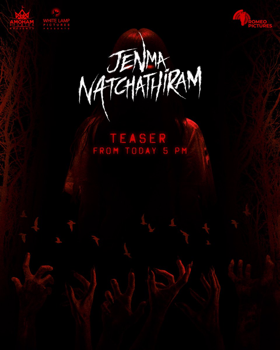 raahul (@mynameisraahul) on Twitter photo Today at 5 PM… the first scream will echo 😈
#JenmaNatchathiramTeaser from today!
<a href="/TamanActor/">Taman.actor</a> <a href="/amohamstudio/">Amoham Studios</a> <a href="/White_lampoffl/">White Lamp Pictures</a> <a href="/ManiVarman23/">B.Mani Varman</a> <a href="/SureshChandraa/">Suresh Chandra</a> <a href="/MalviMalhotra/">Malvi Malhotra</a> <a href="/RakshaCherin/">Raksha Cherin✨</a> <a href="/Maithreya_actor/">Maithreya Rajasekar</a> #KarmayogiSivam <a href="/Arunkarthioffl/">Arun Karthi</a> <a href="/kg_ratheesh/">Ratheesh kg</a> #GuruSuriya <a href="/sanjayyy_music/">Sanjay Manickam</a> Today at 5 PM… the first scream will echo 😈
#JenmaNatchathiramTeaser from today!
<a href="/TamanActor/">Taman.actor</a> <a href="/amohamstudio/">Amoham Studios</a> <a href="/White_lampoffl/">White Lamp Pictures</a> <a href="/ManiVarman23/">B.Mani Varman</a> <a href="/SureshChandraa/">Suresh Chandra</a> <a href="/MalviMalhotra/">Malvi Malhotra</a> <a href="/RakshaCherin/">Raksha Cherin✨</a> <a href="/Maithreya_actor/">Maithreya Rajasekar</a> #KarmayogiSivam <a href="/Arunkarthioffl/">Arun Karthi</a> <a href="/kg_ratheesh/">Ratheesh kg</a> #GuruSuriya <a href="/sanjayyy_music/">Sanjay Manickam</a>
