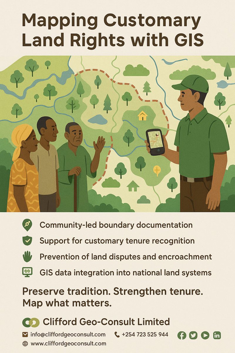 CliffordGeoCons's tweet image. By combining local knowledge with accurate spatial data, we strengthen land security, prevent disputes, and empower inclusive land governance.

#CustomaryLand #LandRights #ParticipatoryGIS #InclusiveLandGovernance #CliffordGeoConsult #LandAdministration #MappingTradition