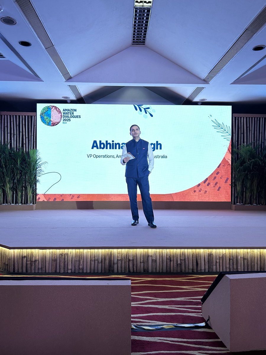 “Safeguarding water is not just an environmental duty, it is a human imperative”, Abhinav Singh, VP, Amazon India and Australia, Ops at #AmazonWaterDialogues.
A reminder that water stewardship is about dignity, resilience &amp; collective action.
#LiveUpdates