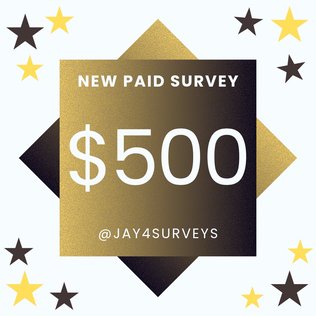 jay4surveys's tweet photo. I just received a new survey that pays you up to $500 weekly for answering few questions 

If you are interested, RETWEET and COMMENT below

Make sure you are following me, then check your DM or the comment section in the next 30 minutes

-You may need to bookmark- https://t.co/9FIMOos3RW
