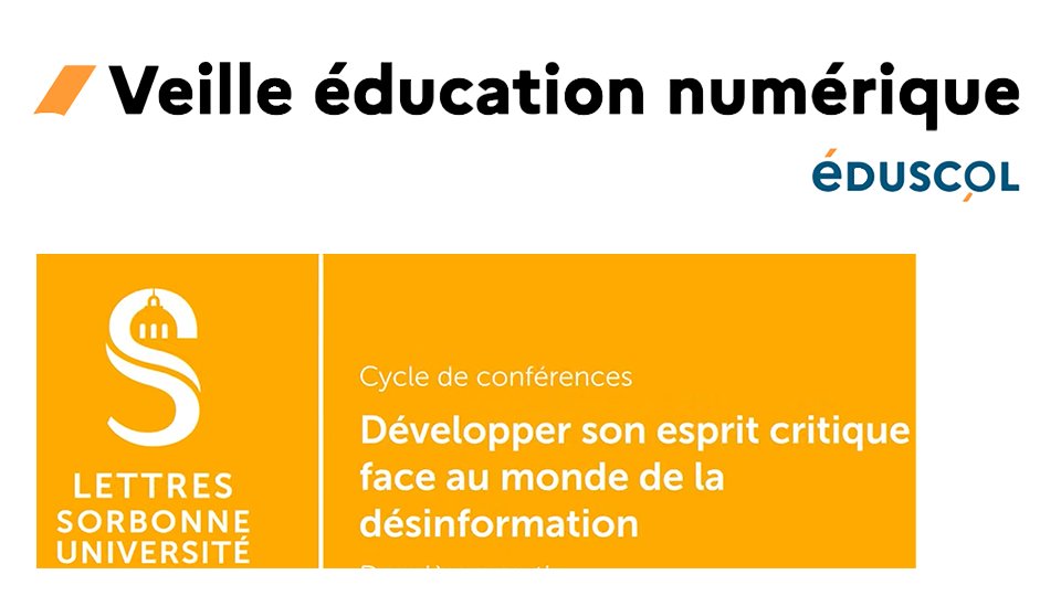 [Veille éducation numérique] #désinformation #infox #BiaisCognitifs #EspritCritique Cycle de conférences de Gérald Bronner
👉 eduscol.education.fr/4121/veille-ed…