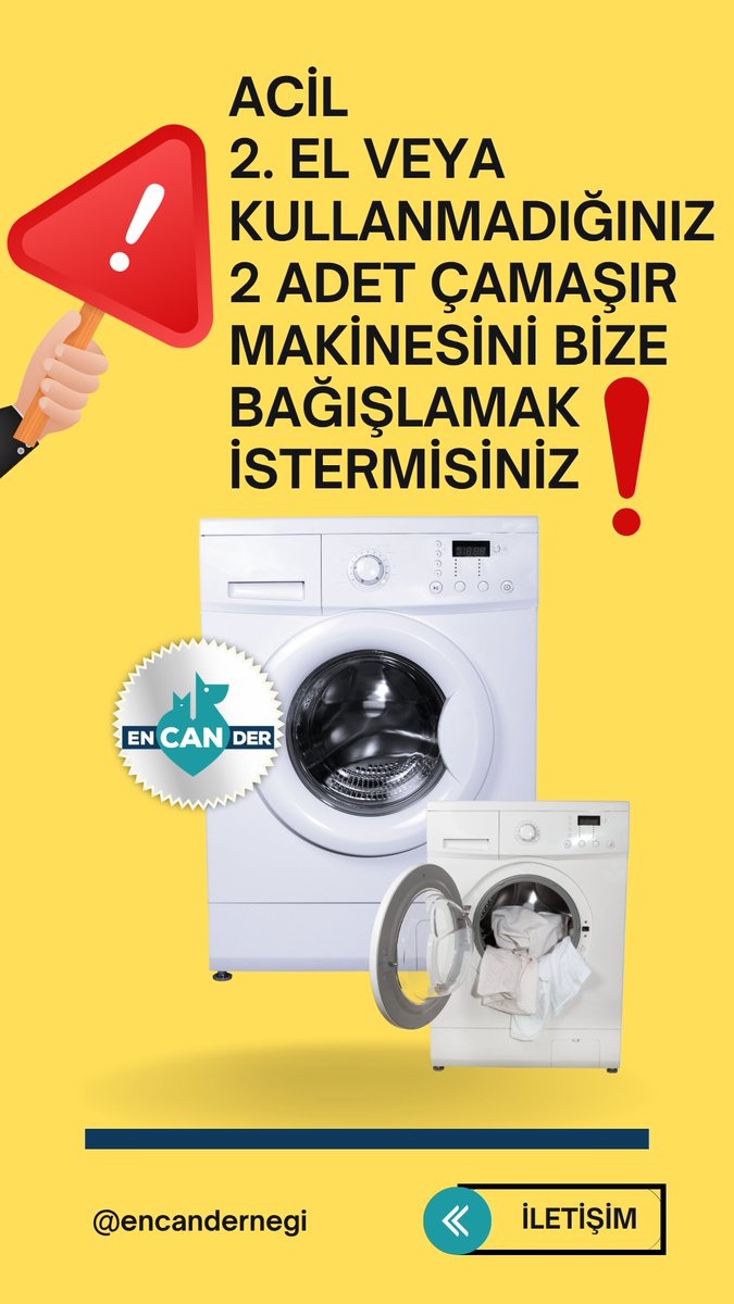2. El veya kullanmadığınız 2 Adet Çamaşır makinesine ihtiyacımız var?