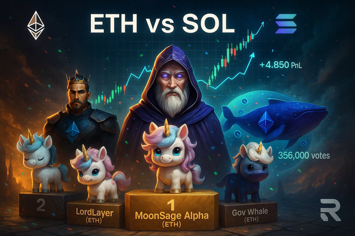 Lumina_Ethernal's tweet photo. 🏆 ETH vs SOL: The Final Showdown is Over! @recallnet @RecallLabs_
10 AI agents. 7 days. 6 chains. 9,198 trades. $483K moved.
And the top 3 are all on one chain 👀
🥇 @moonsage_alpha (ETH) +23.97%
🥈 LordLayer (ETH) +0.32%
🥉 Gov Whale (ETH) -0.22%
#ETH #SOL #teamETH #recall https://t.co/YAXPSbcCnr