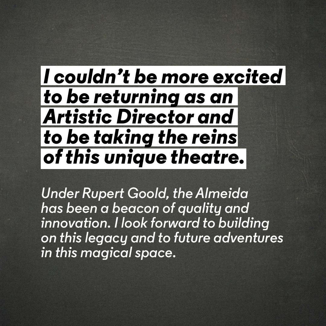 We’re thrilled to announce Dominic Cooke as our next Artistic Director 👏

A multi-award-winning stage and screen director, he joins us in 2026. 

Read the full story here → bit.ly/43YWrBl 

📷 Taylor Jewell