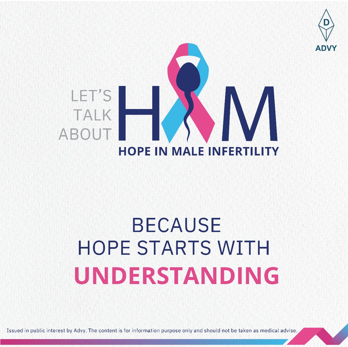 AdvyBiosciences's tweet photo. 1 in 6 people face infertility, and male factors contribute to nearly 50% of cases. This World Infertility Awareness Month let’s talk about HIM. Because hope begins with understanding.
Follow Advy for insights, support & awareness.
#LetsTalkAboutHIM #Advy #HopeInMaleInfertility https://t.co/mrznQkSAdi