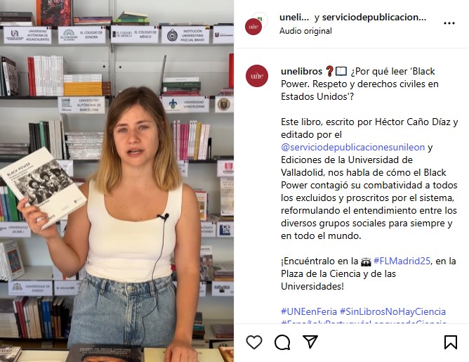 Ediciones UVa en la Feria del Libro de Madrid. En esta ocasión con BLACK POWER, editado junto al Servicio de Publicaciones de la Universidad de León.
acortar.link/xa8sP5