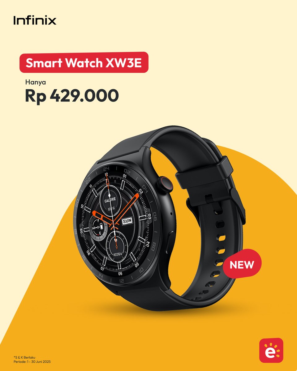 𝐈𝐧𝐟𝐢𝐧𝐢𝐱 𝐒𝐦𝐚𝐫𝐭 𝐖𝐚𝐭𝐜𝐡 𝐗𝐖𝟑𝐄, kini hadir tuk mengubah harimu. Dengan beragam fitur seperti Wireless Charging, 20+ Workouts, serta menelepon atau mengirim pesan melalui Watch ini sangat bisa sob! Dapatkan sekarang di toko erafone dan erafone.com.
