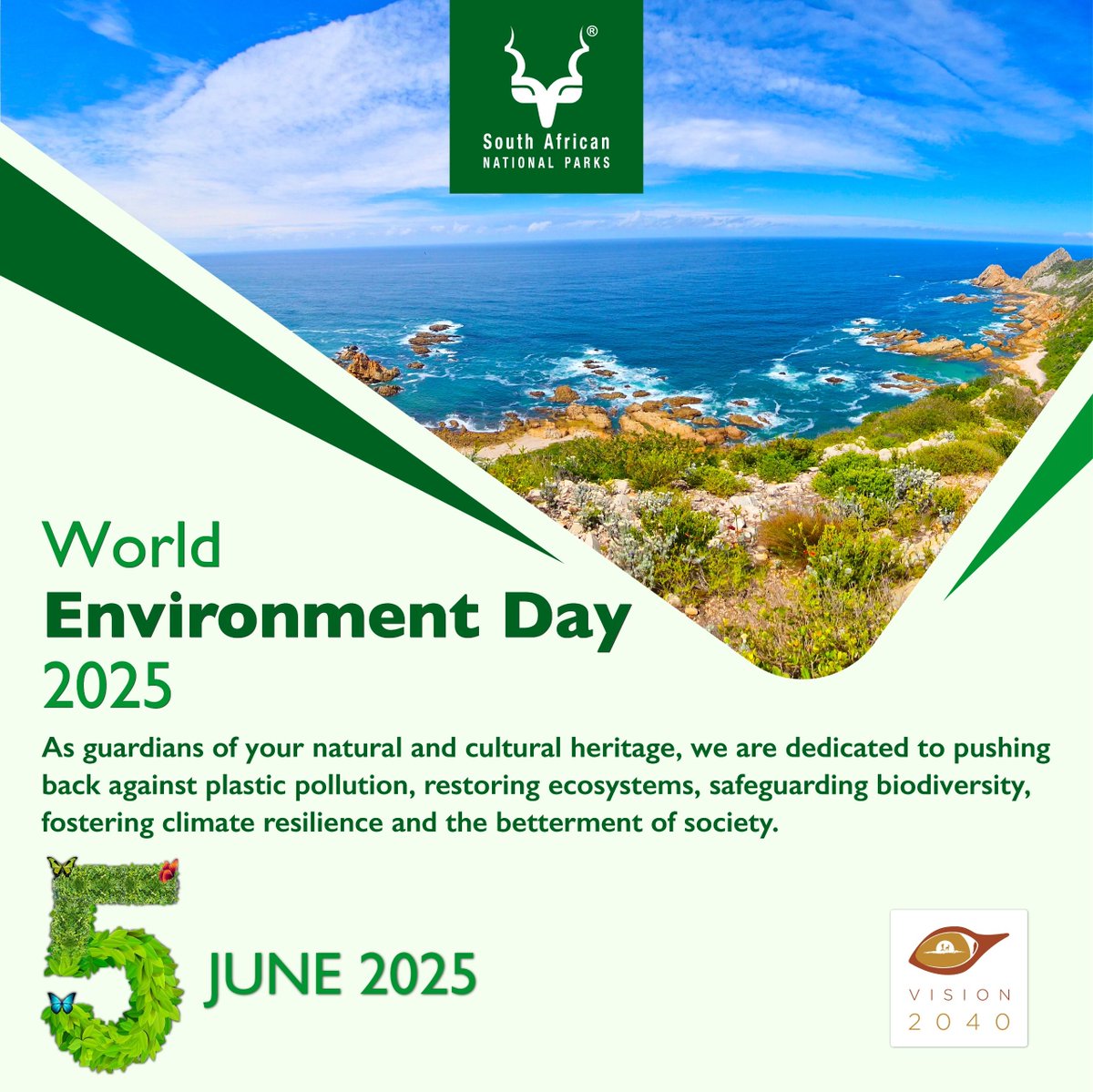 Join SANParks as we observe 2025 #WorldEnvironmentDay by doing your bit to #BeatPlasticPollution.