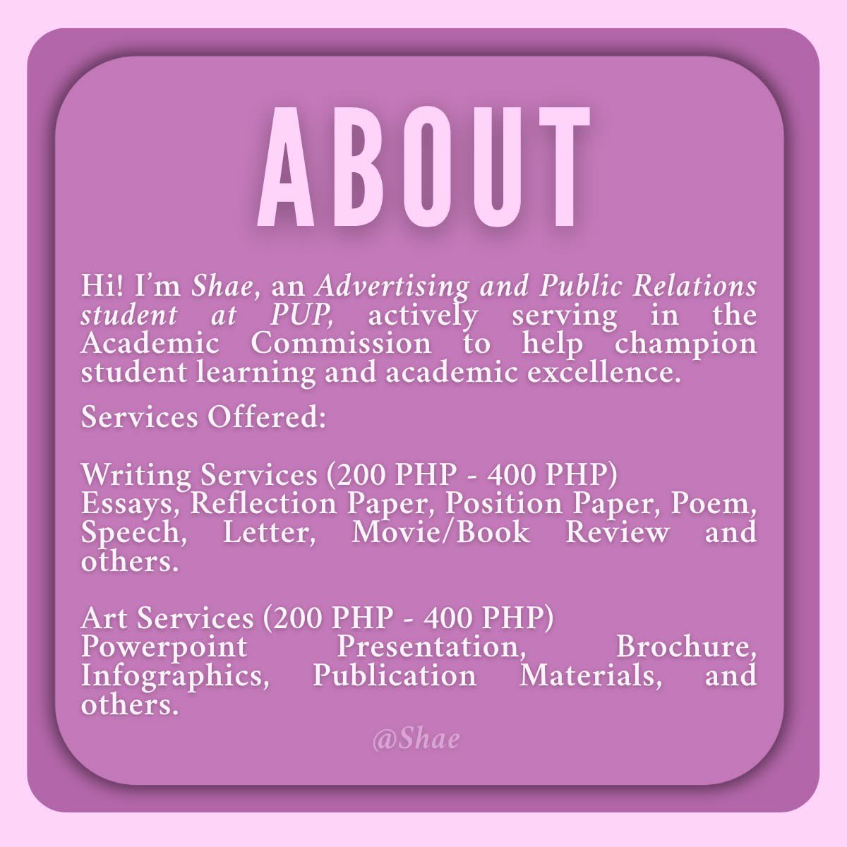 shae | academic commission open tweet media