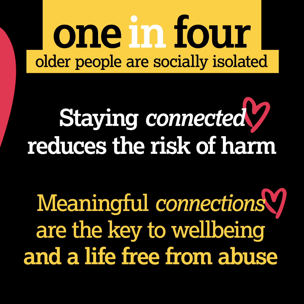 HelpAge's tweet photo. A lifelong friendship. A bond with a grandchild. A trusted neighbour.

These relationships help protect older people from harm.

Share your story using #LifelongConnections to raise awareness this World Elder Abuse Awareness Day.

-> https://t.co/KEqddr0pCB
#RefuseToAbuse #WEEAD https://t.co/0KmATapadj