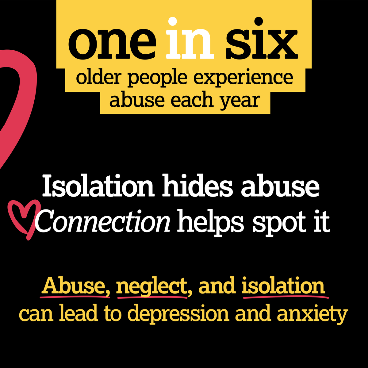 HelpAge's tweet photo. A lifelong friendship. A bond with a grandchild. A trusted neighbour.

These relationships help protect older people from harm.

Share your story using #LifelongConnections to raise awareness this World Elder Abuse Awareness Day.

-> https://t.co/KEqddr0pCB
#RefuseToAbuse #WEEAD https://t.co/0KmATapadj
