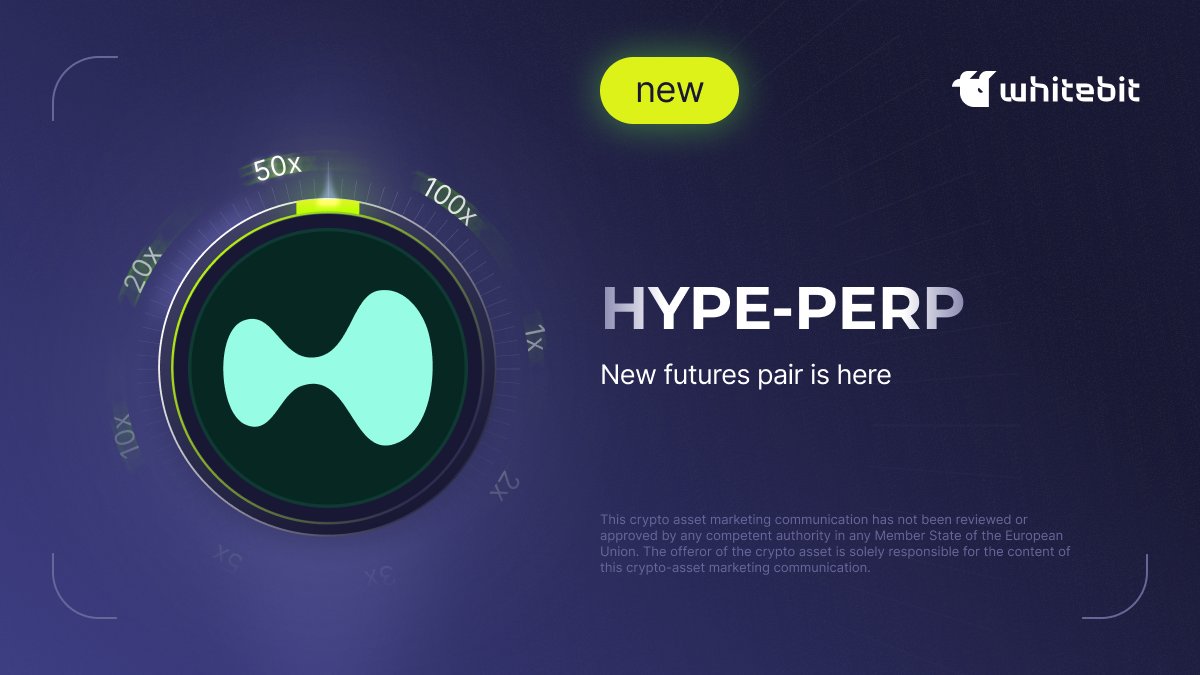 WhiteBIT (@whitebit) on Twitter photo Futures Update! Welcome the arrival of a new pair with <a href="/HyperliquidX/">Hyperliquid</a>:
• $HYPE-PERP: whitebit.com/trade/HYPE-PERP
The asset is currently available for futures trading only.
Stay in the loop with the futures updates! Futures Update! Welcome the arrival of a new pair with <a href="/HyperliquidX/">Hyperliquid</a>:
• $HYPE-PERP: whitebit.com/trade/HYPE-PERP
The asset is currently available for futures trading only.
Stay in the loop with the futures updates!