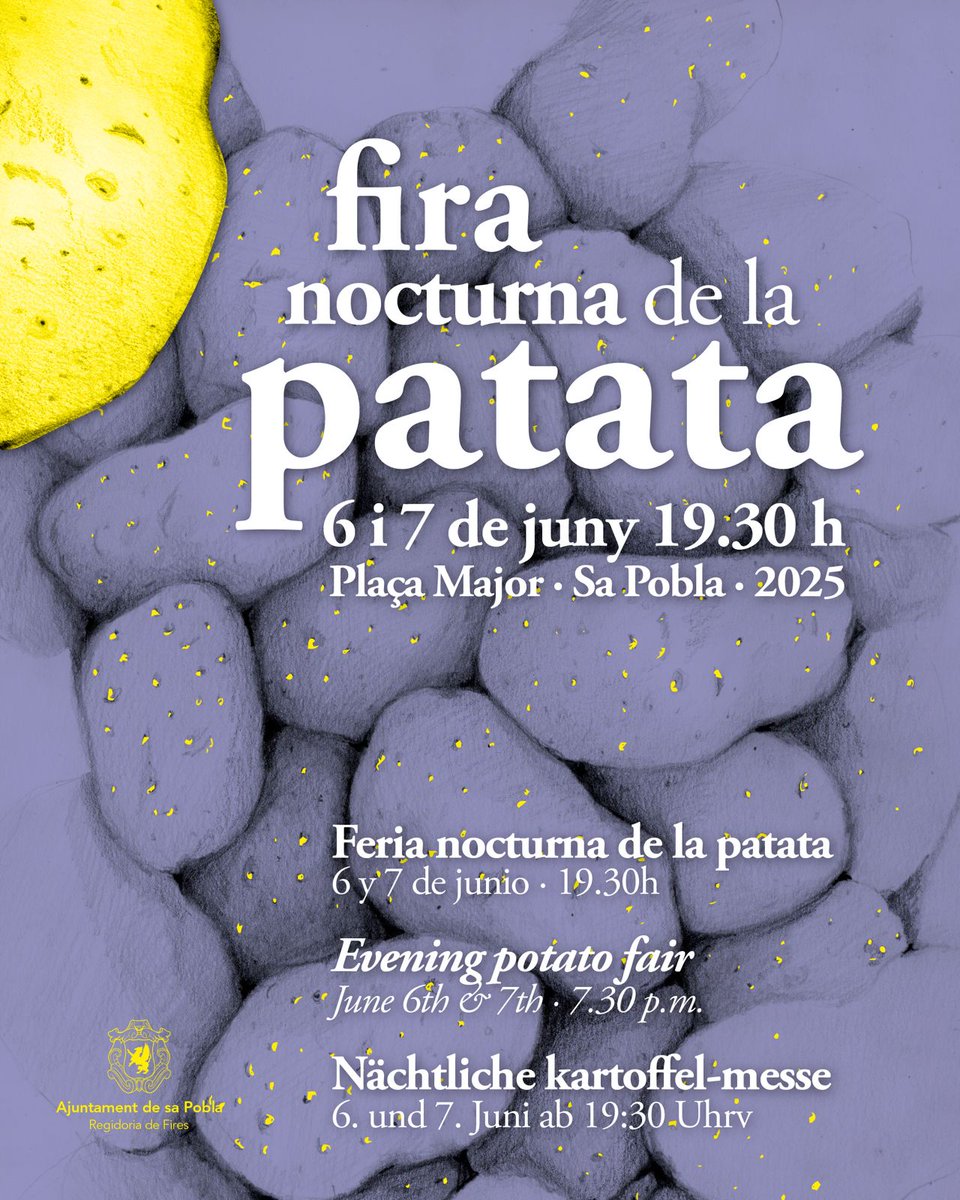 🥔 Ja saps quins plats tastaràs a la Fira Nocturna de la Patata?

🍽️ Enguany, hi participen vint-i-quatre establiments amb una oferta de més de setanta plats dolços i salats.

📎 A l'enllaç, tens el programa:
sapobla.cat/ca/noticies/fi…
