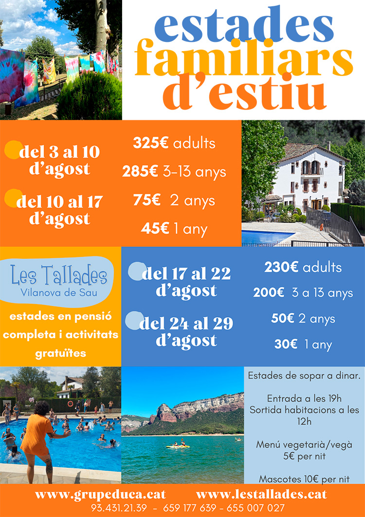 SócPetit (@socpetitcat) on Twitter photo socpetit.cat/les-tallades-l…
Aquest estiu, viu unes vacances en família inoblidables a Les Tallades! Natura, activitats i pensió completa per gaudir amb els teus. ☀️👨👩👧👦
#VacancesEnFamília #LesTallades #TurismeFamiliar #ActivitatsAmbNens #Estiu2025 #Socpetit #PantàDeSau <a href="/grupeduca/">Cases de colònies</a> socpetit.cat/les-tallades-l…
Aquest estiu, viu unes vacances en família inoblidables a Les Tallades! Natura, activitats i pensió completa per gaudir amb els teus. ☀️👨👩👧👦
#VacancesEnFamília #LesTallades #TurismeFamiliar #ActivitatsAmbNens #Estiu2025 #Socpetit #PantàDeSau <a href="/grupeduca/">Cases de colònies</a>