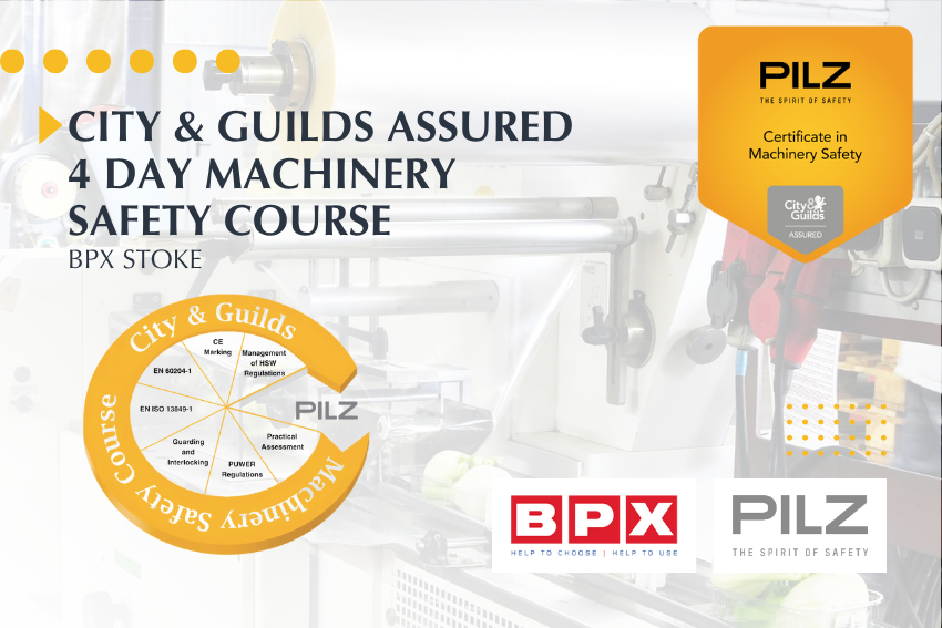 The next stop of our Pilz City &amp; Guilds Assured 4-day machinery safety training courses is nearly here!

📅 16th - 19th June 2025
📍 BPX Stoke

This is your last chance to book >> goto.bpx.co.uk/PY2QY6Q

#PilzTraining #Safety #Machinery #MachinerySafety #SafetyStandards