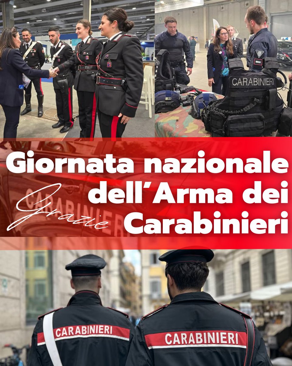 Oggi è la giornata nazionale all’Arma dei Carabinieri, onore e fedeltà al nostro Paese nei secoli. 
Una storia che brilla per il coraggio e un presente fatto di sfide per garantire la tutela dei cittadini, maggior legalità e più sicurezza per tutto il territorio. 
Grazie a tutti!