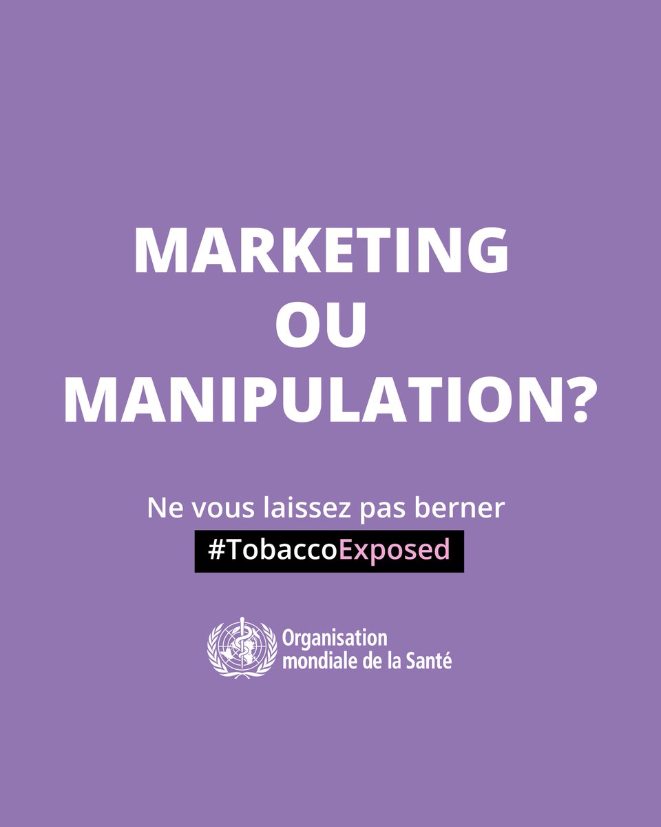 OmsTchad's tweet photo. 📉 Les ventes de #tabac chutent dans le monde.
 🧪 L’industrie du tabac redouble de ruse pour accrocher les jeunes à la #nicotine.
 🎯 Nouveaux produits, nouvelles illusions.
 ☠️ Ne vous laissez pas piéger: chaque bouffée contient du #poison.
#LevonsLeMasque #Tabac #OMS #Tchad https://t.co/kvvBpf7BMW
