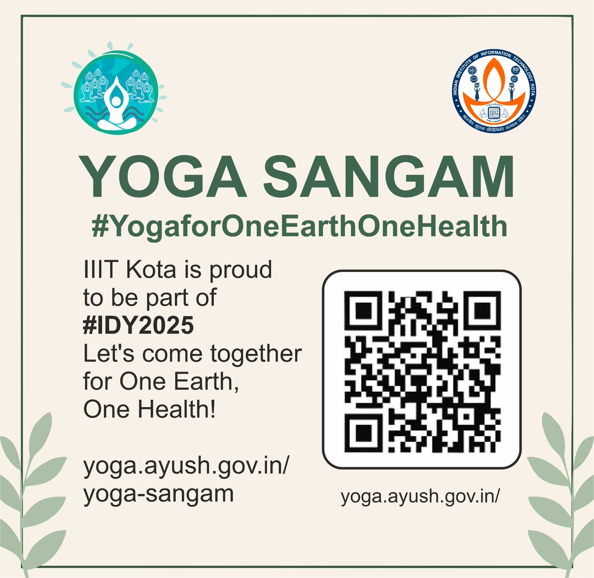 IIITKota_Official (@iiitkotaoffice) on Twitter photo The Indian Institute of Information Technology, Kota, is pleased to announce that we have registered to organize the 'Yoga Sangam' as part of #IDY2025.
#YogaforOneEarthOneHealth.
#iiitkota #InternationalYogaDay
<a href="/mygovindia/">MyGovIndia</a>
<a href="/EduMinOfIndia/">Ministry of Education</a>
<a href="/PIB_India/">PIB India</a> The Indian Institute of Information Technology, Kota, is pleased to announce that we have registered to organize the 'Yoga Sangam' as part of #IDY2025.
#YogaforOneEarthOneHealth.
#iiitkota #InternationalYogaDay
<a href="/mygovindia/">MyGovIndia</a>
<a href="/EduMinOfIndia/">Ministry of Education</a>
<a href="/PIB_India/">PIB India</a>