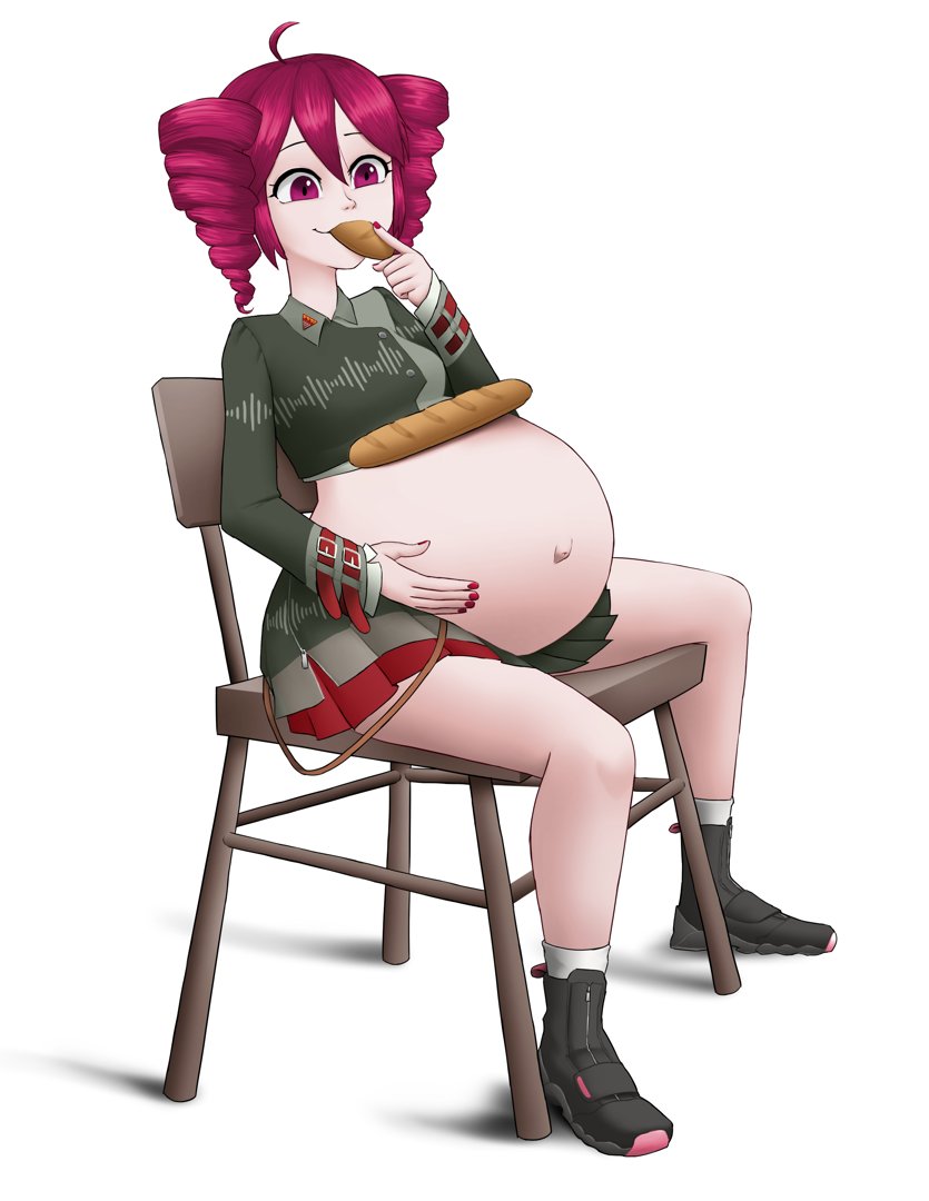 A comission for BannanaWebBT featuring Kasane Teto pregnant and eating a lot of baguettes.

#pregnant #pregnancy #comissionart #VOCALOID