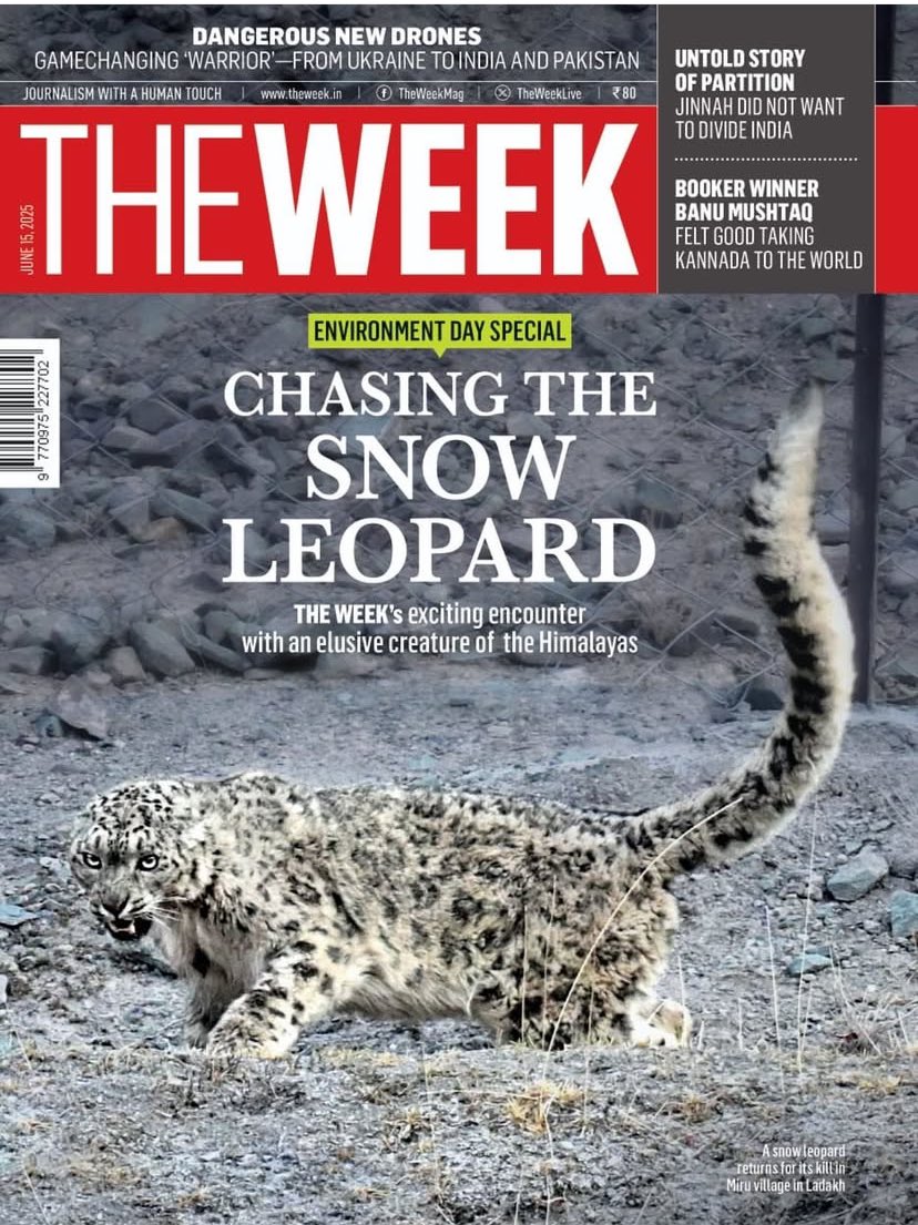 I had a wonderful time with the Bhanu ji while covering the story for The <a href="/TheWeek/">The Week</a> for the world environment day. It was truly a roller coster of an adventure searching for the elusive Snow Leopard in the wild.
If you read the full story, I promise you will be amazed!