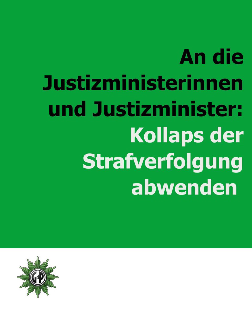 #GdP fordert zur Frühjahrskonferenz der Justizministerinnen und Justizminister von Bund &amp; Ländern ein gemeinsames &amp; entschlossenes Vorgehen zur Stärkung des Rechtsstaats, um einen Kollaps der Strafverfolgung abwenden. @bmj_bund <a href="/justiz_sachsen/">SMJus</a> 
Mehr dazu: t1p.de/uyqwx